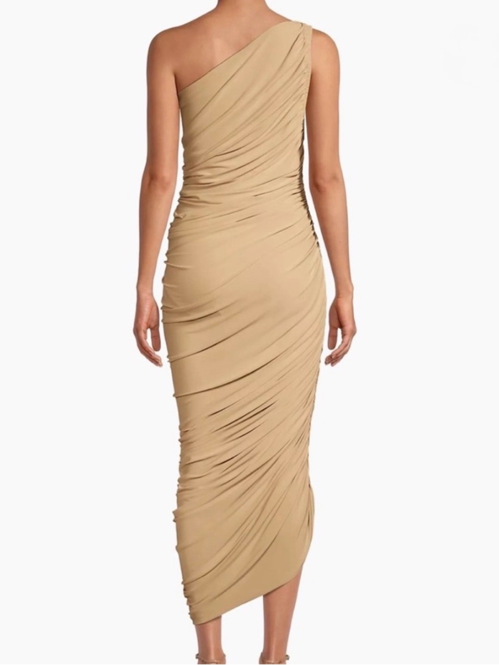 Norma Kamali Diana Ruched One-Shoulder Gown Size Small - Picture 10 of 10